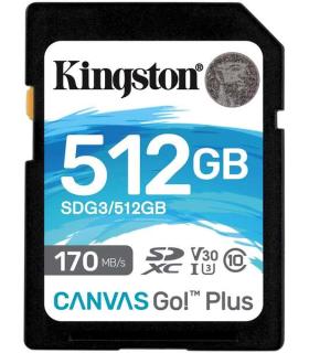 Kingston Tarjeta SDXC 512GB UHS-I U3 V30 Clase 10 170MB/s Canvas Go Plus