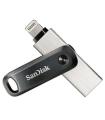 Sandisk IXpand Go Memoria USB 3.0 y Lightning 64GB - Diseño Metalico/Plastico - Color Acero/Negro (Pendrive)