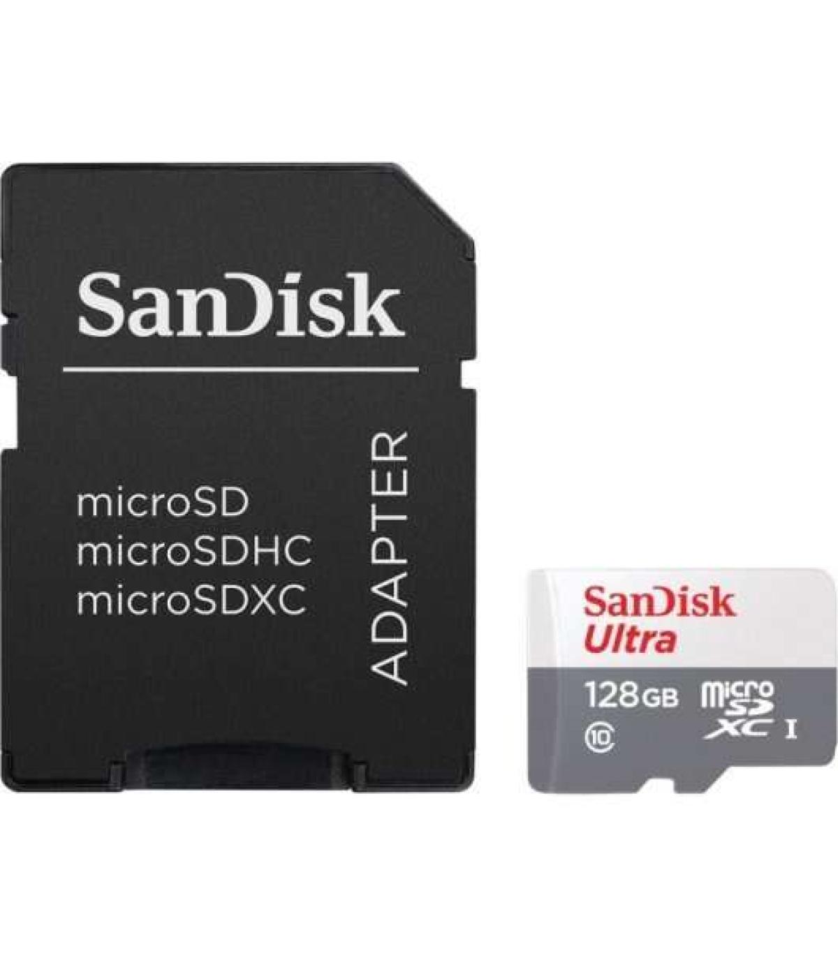 Sandisk Ultra Tarjeta Micro SDXC 128GB UHS-I U1 Clase 10 100MB/s + Adaptador SD