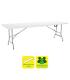 Sungarden Mesa de Resina Plegable 240x74x74cm 3.5cm - Color Blanco