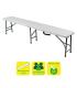 Sungarden Banco de Resina Plegable 180x29x43cm 3.5cm - Color Blanco