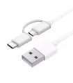 Xiaomi Cable USB-A a MicroUSB con Adaptador a USB-C - Longitud 1m - Color Blanco
