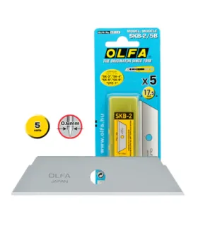 Olfa Pack de 5 Cuchillas de Respuesto para Cutters Olfa SK-2 - Acero Inoxidable