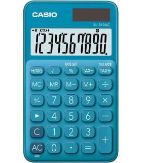 Casio SL-310UC Calculadora de Bolsillo - Calculo de Impuestos - Pantalla LCD de 10 Digitos - Solar y Pilas - Color Azul