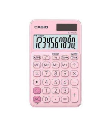 Casio SL-310UC Calculadora de Bolsillo - Calculo de Impuestos - Pantalla LCD de 10 Digitos - Solar y Pilas - Color Rosa