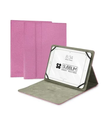 Subblim Funda universal para Tablet - Acabado en tacto Cloth - Soporte antideslizante - Cierre magnético - Sistema de sujeción..