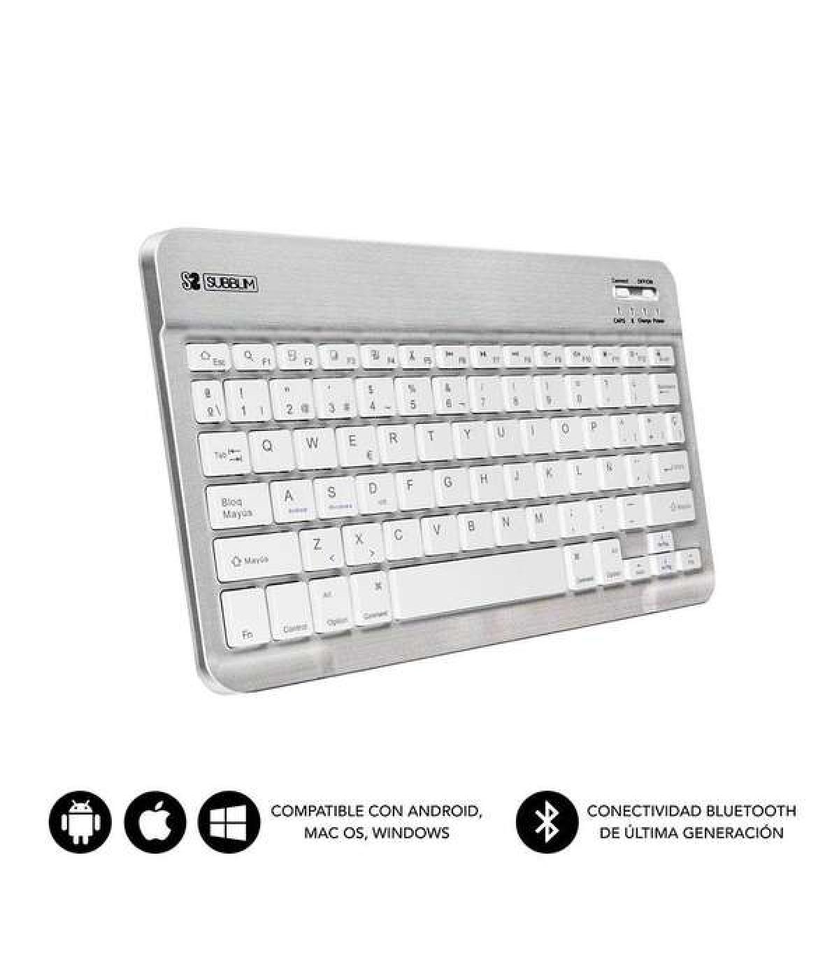 Subblim Teclado Smart Bluetooth - Ultrafino y Ultraligero - Conectividad Wireless Bluetooth 30 - Compatible con Apple, Android..