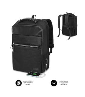 Subblim Mochila Air Padding para Ordenadores de 15,6" - Alta Proteccion con Sistema Air Padding - Resistente al Agua - Puerto US