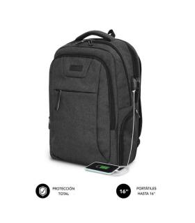 Subblim Mochila Air Padding para Portatil de 16" - Departamentos y Bolsillos Organizadores - Resistente al Agua - Puerto USB ..