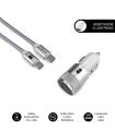 Subblim Cargador Coche Dual PD20W+QC3.0+C to C/Lightning cable - 20W - Carga rápida simultánea - Cable USB C reversible - Color 