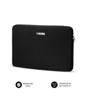Subblim Business Laptop Sleeve Neoprene Funda para Portatiles hasta 14" - Fabricada en Neopreno - Delgada y Ligera - Doble Crema