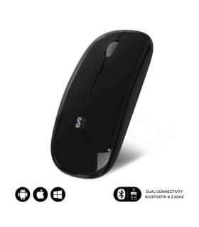 Subblim Raton Dual Flat - Conectividad Dual - Tecnologia Silent Click - Bateria de Larga Duracion - Diseño Elegante - Color Negr