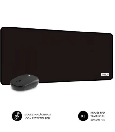 Subblim Alfombrilla de escritorio Harmony - 800x300x2 mm - Resistente al agua - Base antideslizante - Diseño ergonómico - Resolu