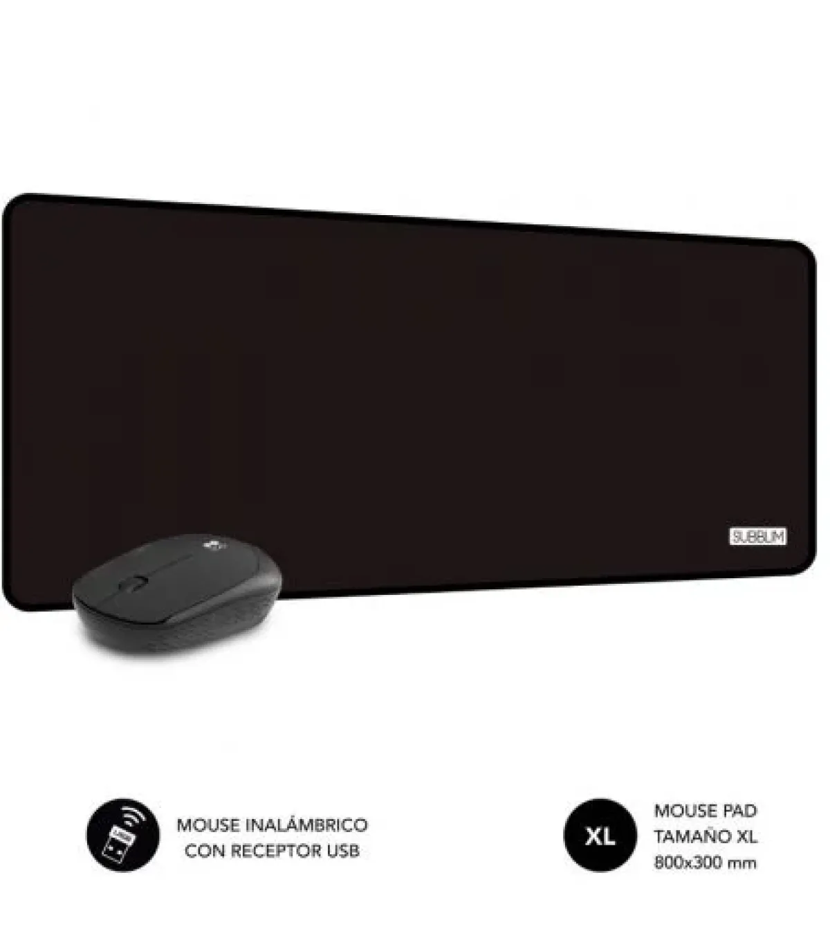 Subblim Alfombrilla de escritorio Harmony - 800x300x2 mm - Resistente al agua - Base antideslizante - Diseño ergonómico - Resolu