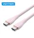 Vention Cable USB-C Macho a USB-C Macho - 1m - 5A 100W 480Mbps - Color Rosa Silicona