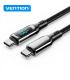 Vention Cable USB-C Macho a USB-C Macho - 1.2m 5A PD100W con Pantalla LED - Color Negro