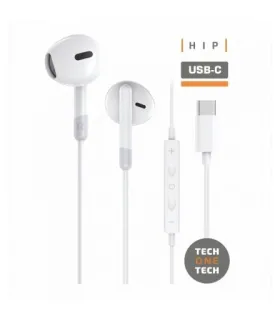 TechOneTech ear Tech Hip Auriculares Intraurales USB-C - Microfono Integrado - Asistente Voz - Cable de 1.20m