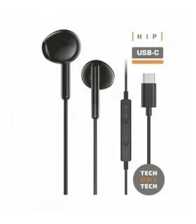 TechOneTech ear Tech Hip Auriculares Intraurales USB-C - Microfono Integrado - Asistente Voz - Cable de 1.20m