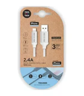 TechOneTech Cable USB-A Macho a Lightning Macho 1m - Recubierto de Nylon Trenzado