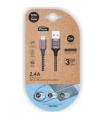TechOneTech Cable USB-A Macho a Lightning Macho 2m - Recubierto de Nylon Trenzado
