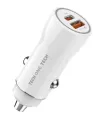 TechOneTech Cargador de Coche 1x USB-A, 1x USB-C - Salida max. 38W - Color Blanco