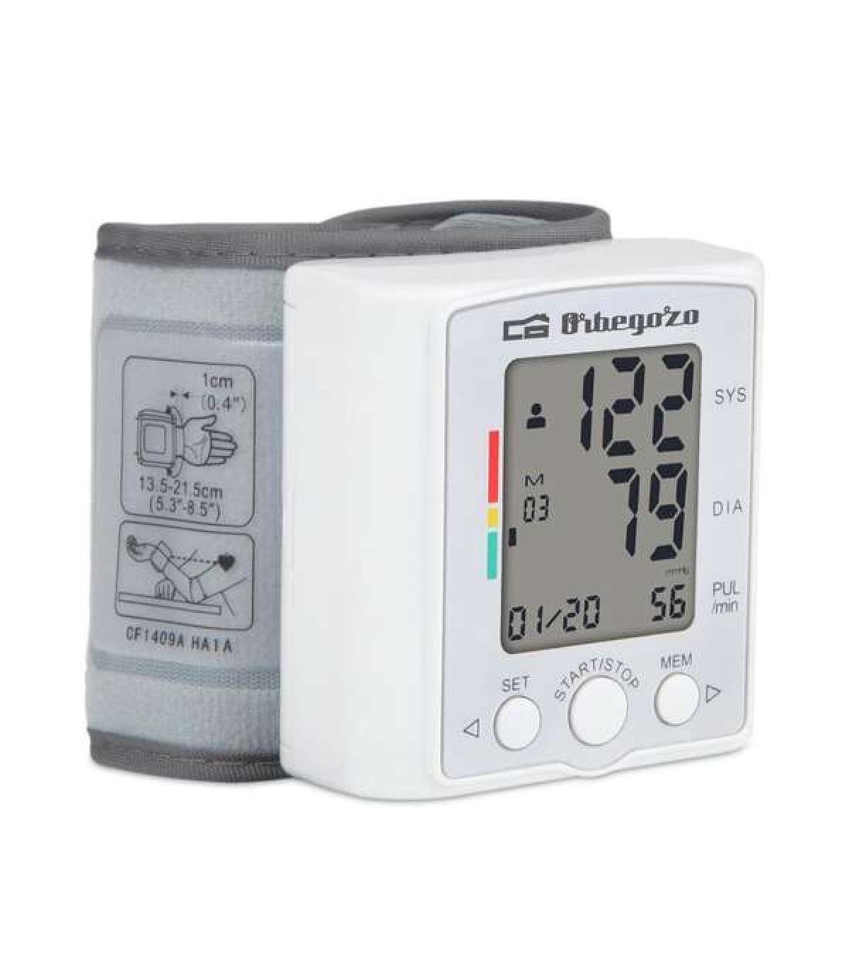 Orbegozo Tensiometro de Muñeca Digital - Control de Tension Facil y Preciso - 60 Memorias para 2 Usuarios - Pantalla LCD Grande.