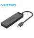 Vention HUB 5 en 1 USB-C a 4xUSB 3.0 con Alimentacion - 1m - Color Negro