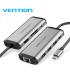 Vention Docking Station 9 en 1 USB-C a HDMI 4K/3xUSB 3.0/RJ45/Lector SD/MicroSD/Jack Audio/PD 87W - 0.15m - Color Gris