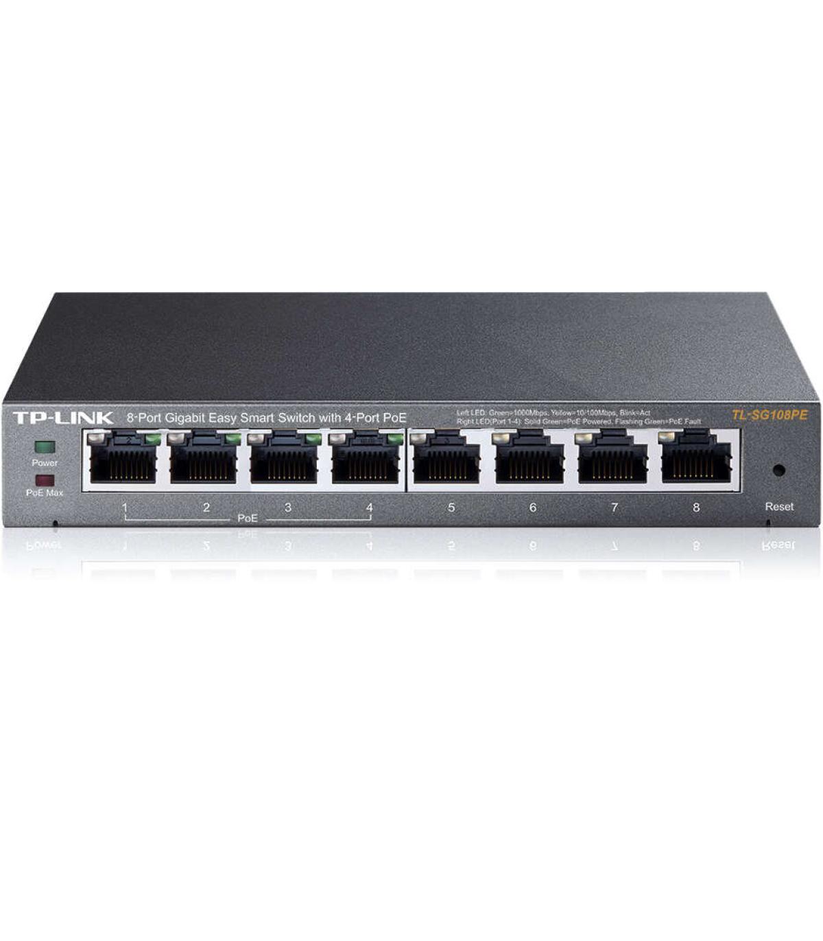TP-Link Switch Easy Smart de 8 Puertos Gigabit - 4 Puertos PoE