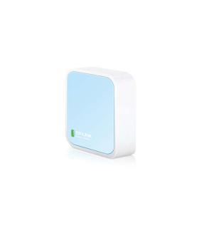 TP-Link Router inalambrico Nano N 300Mbps - 1 EP ETH - 1 EP Micro USB -Antena Interna - Color Blanco/Azul