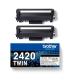 Brother TN2420 Negro Pack de 2 Cartuchos de Toner Originales - TN2420TWIN