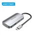 Vention HUB 5 en 1 USB-C a 3xUSB3.0/USB-C Gen1/PD100W - 0.15m - Color Gris