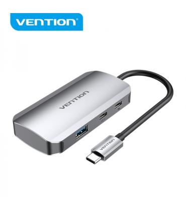 Vention HUB 5 en 1 USB-C a 3xUSB3.0/USB-C Gen1/PD100W - 0.15m - Color Gris