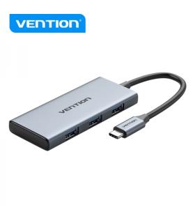 Vention Docking Station 6 en 1 USB-C a HDMI 4K/3xUSB 3.0/Lector SD/MicroSD - 0.15m - Color Gris