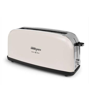 Orbegozo TOV 6210 Tostadora Vintage - Ranura Larga - Carcasa Acero Inoxidable - 6 Niveles de Tostado - Descongelado y Recalentam