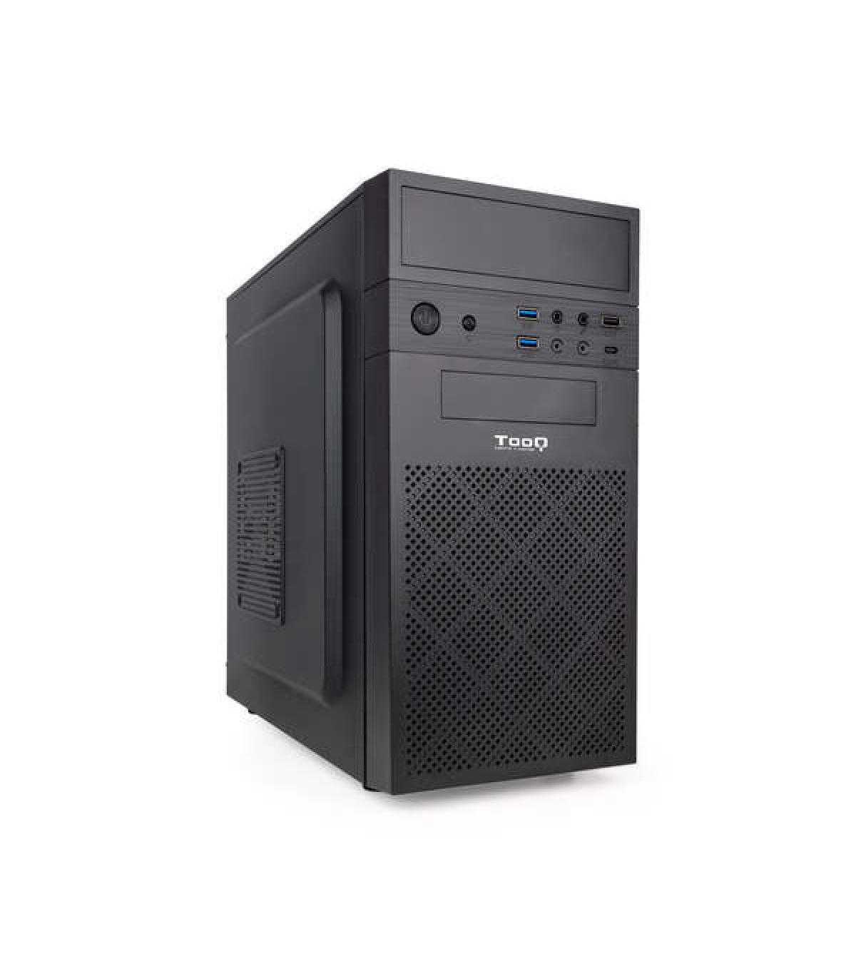 Tooq Caja Minitorre Micro-ATX/Mini-ITX - Tamaño Disco Soportado 3.5", 2.5" - USB3.0, 2.0, Audio HD, Lector de Tarjetas - Ventila