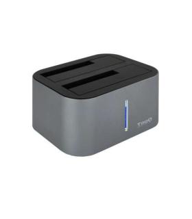 Tooq Docking Station USB 3.0/3.1 Gen 1 - HDD/SSD 2.5", 3.5" SATA - Boton de Clonacion - Color Gris/Negro