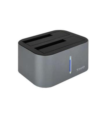Tooq Docking Station USB 3.0/3.1 Gen 1 - HDD/SSD 2.5", 3.5" SATA - Boton de Clonacion - Color Gris/Negro