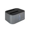 Tooq Docking Station USB 3.0/3.1 Gen 1 - HDD/SSD 2.5", 3.5" SATA - Boton de Clonacion - Color Gris/Negro