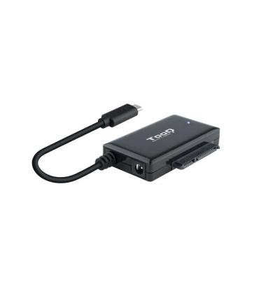 Tooq Adaptador USB 3.0 USB-C a SATA para Discos Duros de 2.5? y 3.5? con Alimentador - Color Negro
