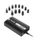 Tooq Cargador Universal para Portatil 100W - USB - 12 Adaptadores - Voltaje 12-24V - Indicador LED