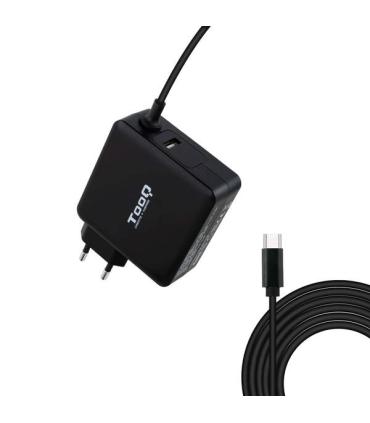 Tooq Cargador Universal para Portatil 65W USB-C - Compatible con PD - Cable de 1.80m
