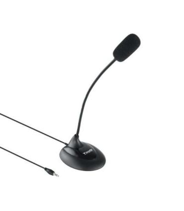 Tooq Microfono de Escritorio Flexible Omnidireccional - Interruptor On/Off - Cable de 2m - Jack 3.5mm - Color Negro