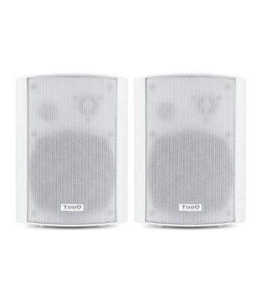 Tooq Altavoces Autoamplificados de Pared 60W - Control de Volumen, Agudos y Bajos - Soporte Giratorio 180º - Color Blanco