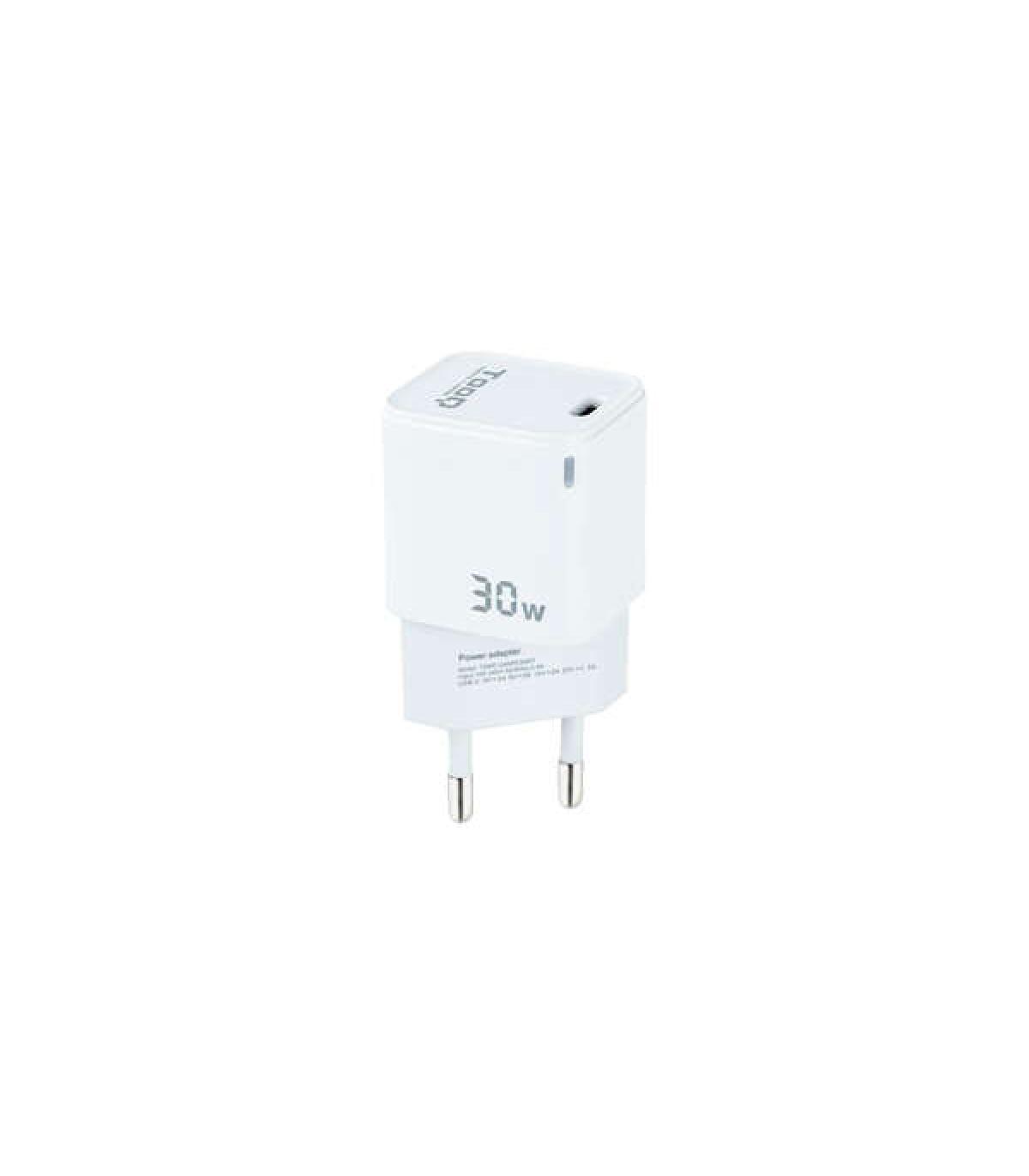 Tooq Cargador de Pared GaN USB-C/PD 30W - Color Blanco