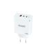 Tooq Cargador de Pared GaN 2 USB-C/PD + USB-A/QC 65W - Color Blanco