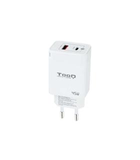 Tooq Cargador de Pared GaN USB-C/PD + USB-A/QC 45W - Color Blanco