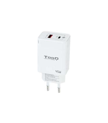 Tooq Cargador de Pared GaN USB-C/PD + USB-A/QC 45W - Color Blanco