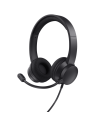 Trust Auriculares USB Supraaurales con Microfono - Cancelacion de Ruido - Diadema Ajustable - Conexion USB y USB-C