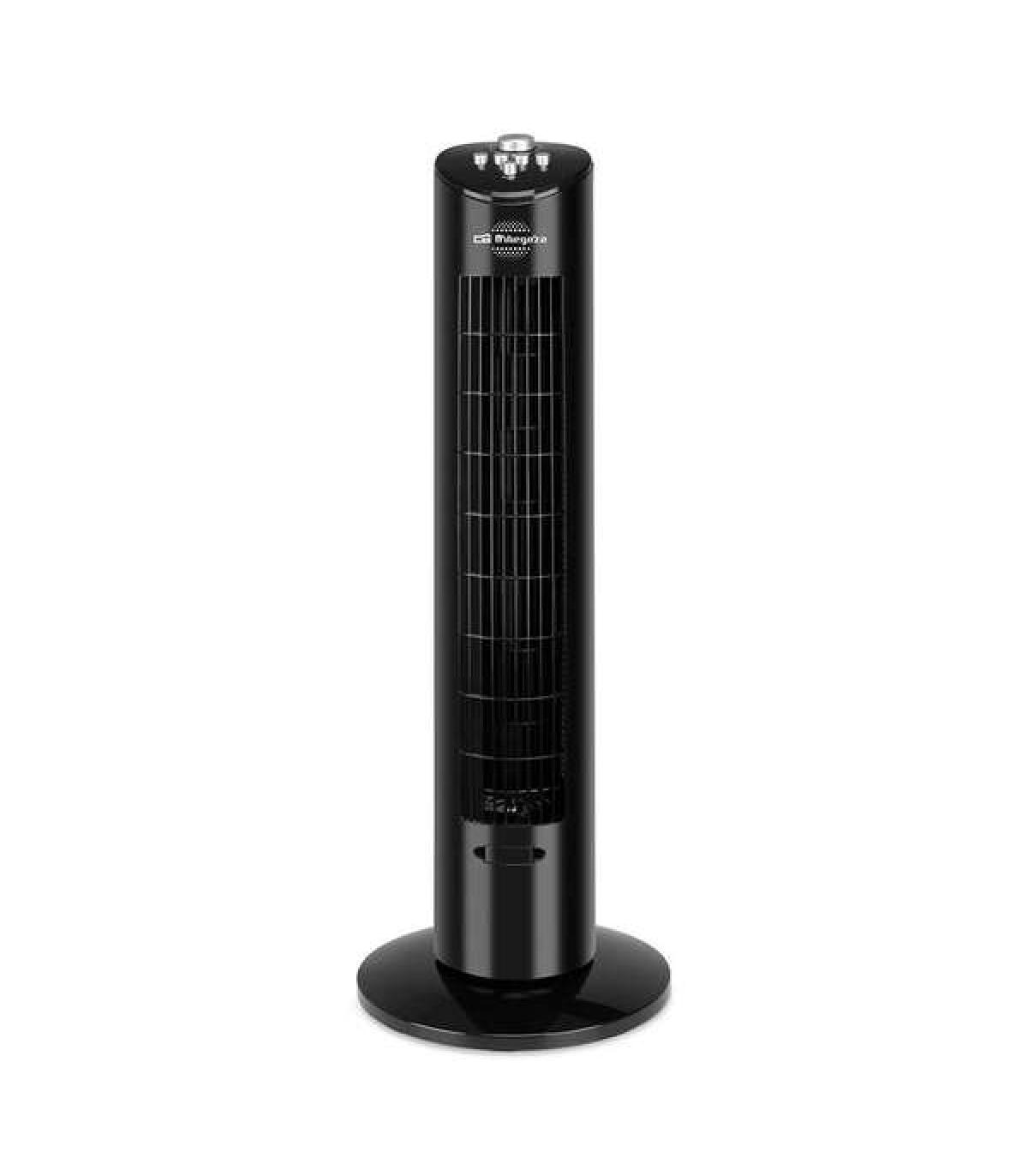 Orbegozo TW 0800 Ventilador de Torre Oscilante - Potente y Silencioso - Temporizador de 2h - Diseño Elegante - Bandeja para Esen